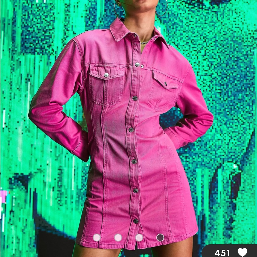 ASOS Denim Pink Dress